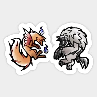 Kitsune and Wolfskin Sticker